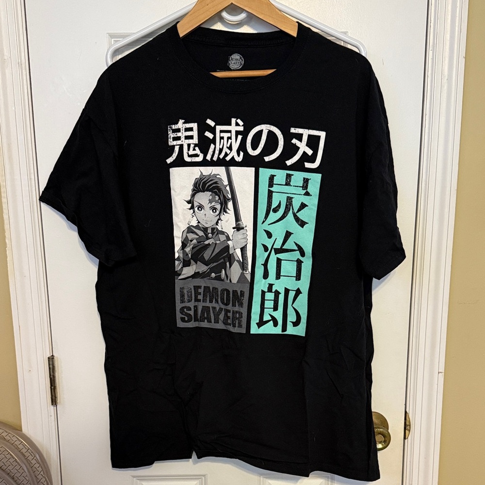 Demon Slayer Tanjiro Anime Black Graphic T-Shirt